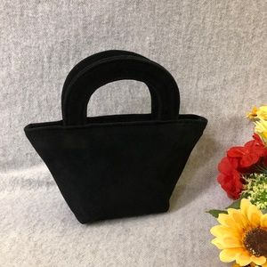 NWOT - Black Velveteen Zippered Mini Bag